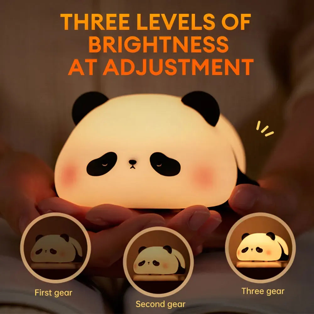 Rechargeable Panda Night Lamp – Cute Soft Silicone Panda Light for Bedroom, Kids Room & Home Decoration