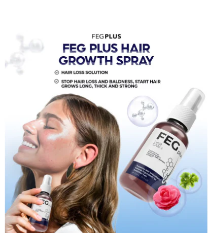 FEG PLUS Hair & Beard Growth Serum Spray 50ml | Seaweed Extract, Rosemary, Redensyl, Anagain & Minoxidil | Anti Hair Loss, Regrowth Treatment