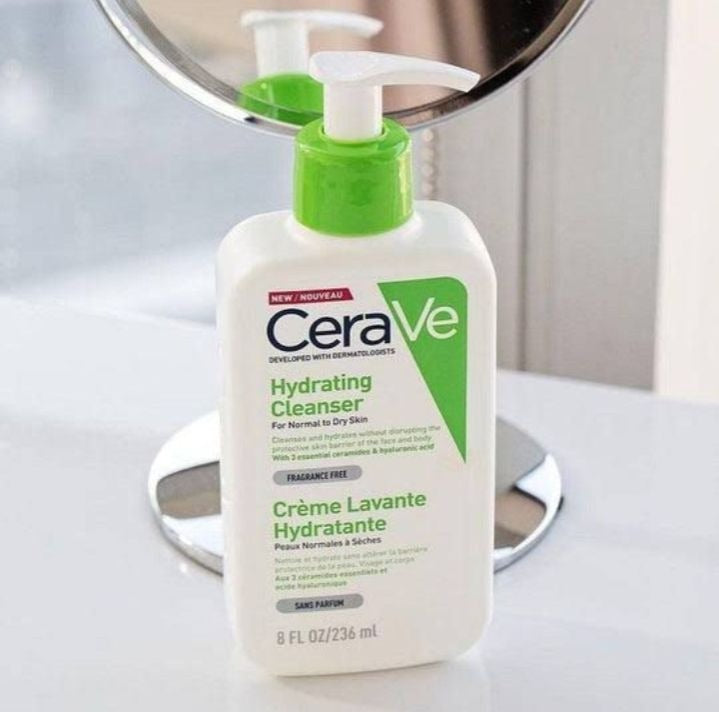 CeraVe Hydrating Cleanser with Hyaluronic Acid & Ceramides – Moisturizing Face Wash for Normal to Dry Skin (236ml)