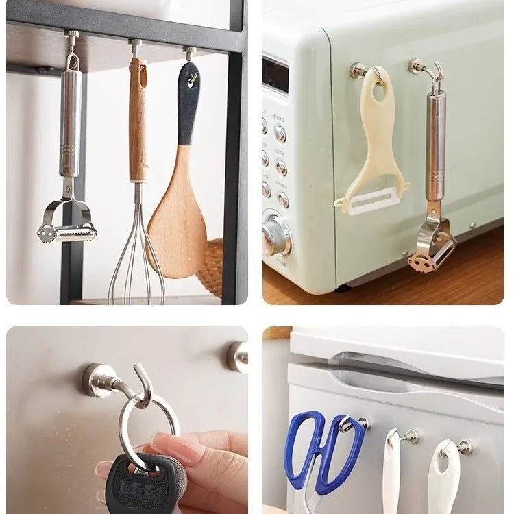 Magnet Ring Multipurpose Storage Hook Stainless Steel Home Hook Bathroom Hook Kitchen Garden Magnetic Home and Decoration Iman