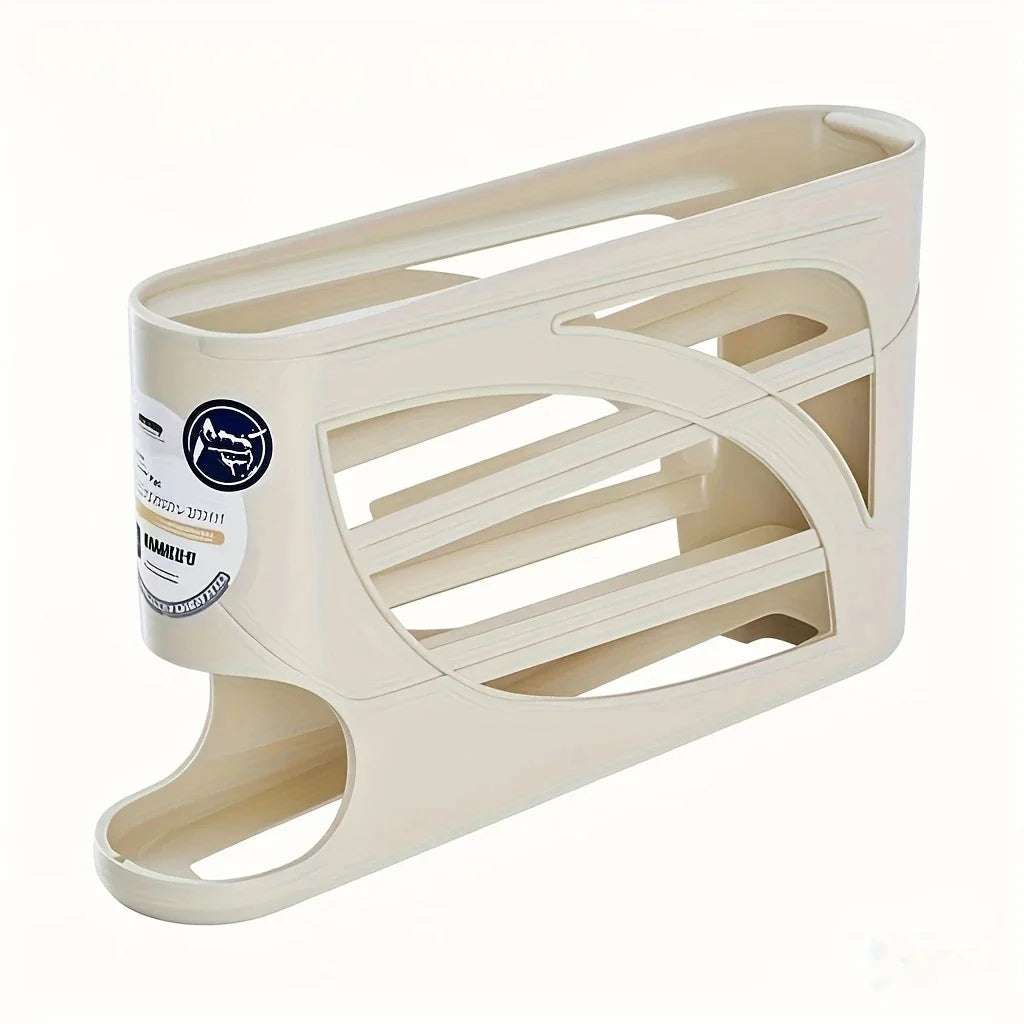 3-Tier Rolling Egg Storage Container for Refrigerator Holds 24 Eggs Organizer Rack Large Capacity Kitchen & Fridge Storage Box