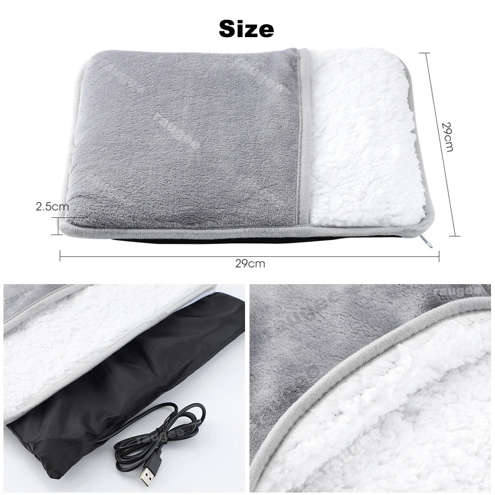 USB Thermostatic Hand Warmer for Winter Office and Home Use Shawl Warm Hands and Legs Short Velvet Fabric Heating Blanket